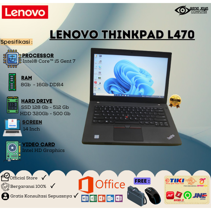 Jual Laptop Lenovo Thinkpad L470 Core i5 Gen 7 Ram 8GB Ssd 256GB ...