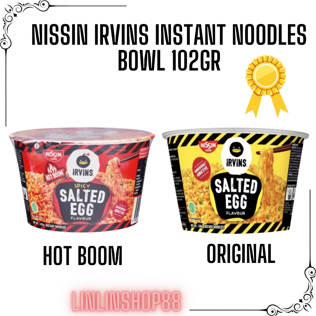 Jual Irvins Nissin Salted Egg Flavour Instant Noodles Bowl 102gr