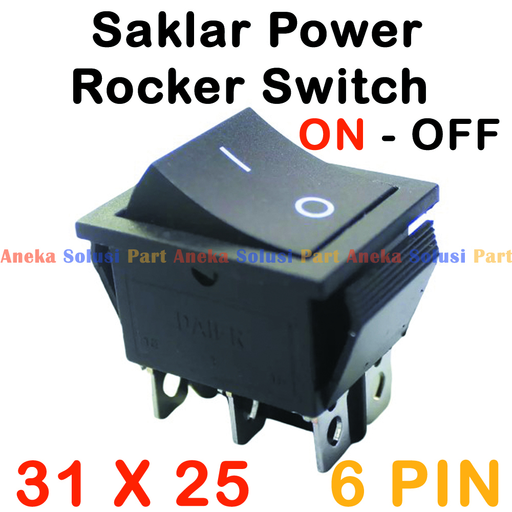 Jual Saklar Power Rocker Switch ON OFF 31mm x 21mm 6 PIN Kaki 16A ...