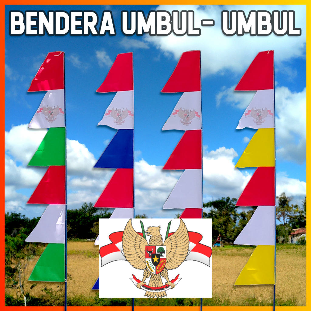 Jual Isi Atau Lusin Umbul Umbul Garuda Murah Warna Warni Umbul