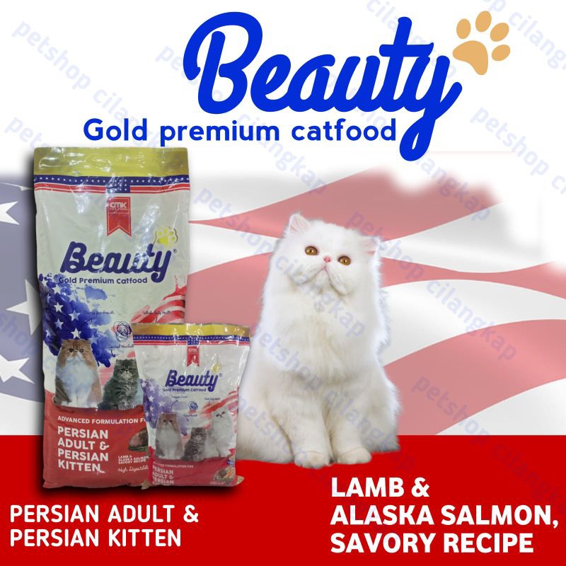 Jual Makanan Kucing Premium BEAUTY GOLD Persian Adult & Kitten 1kg ...