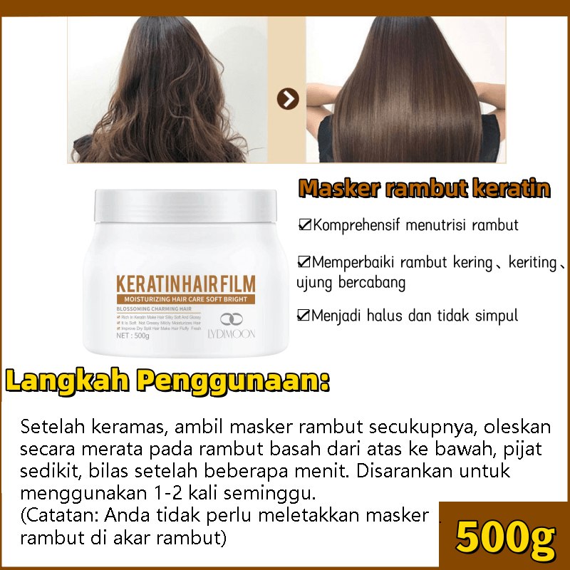 Jual LYDIMOON Masker rambut keratin Mask rambut Hair mask 500g ...