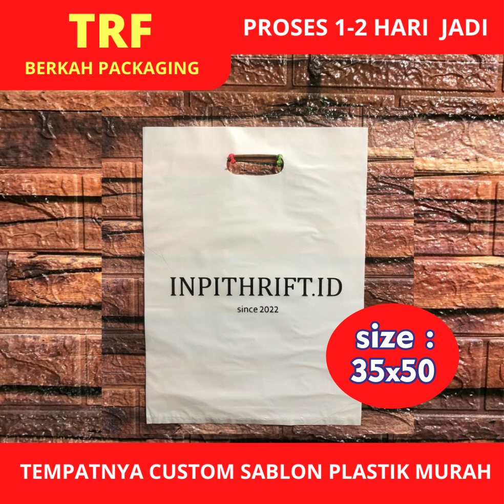 Jual PLASTIK SABLON PACKING OLSHOP PLONG HD / FREE DESAIN | Shopee ...