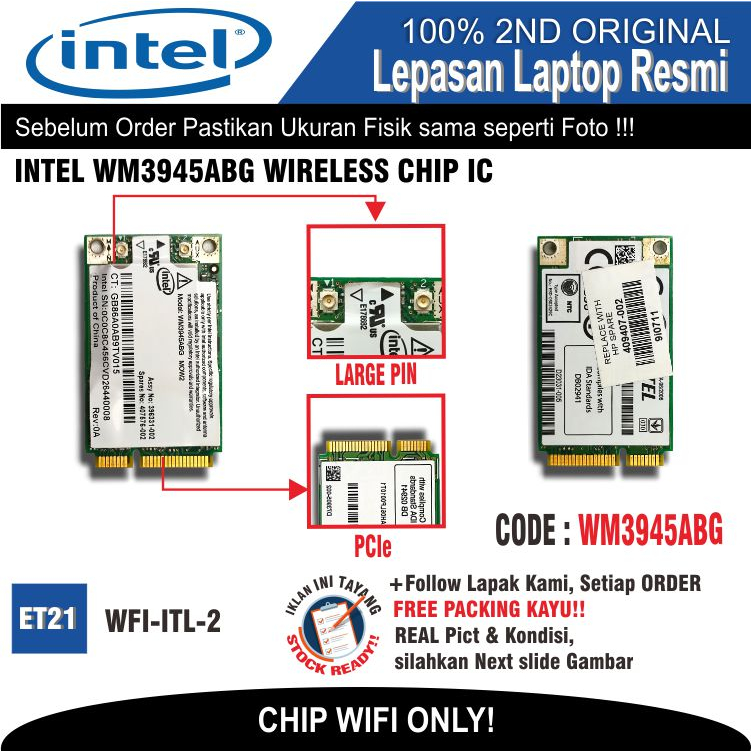 Jual ET21 WFIITL2 Internal WiFi Card WiFi Chip Laptop Notebook