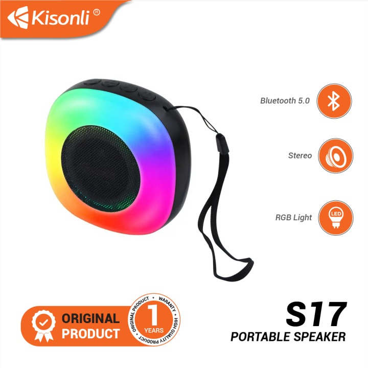 Jual KISONLI S17 Speaker Bluetooth 5.0 Colorful Light RGB Portable ...