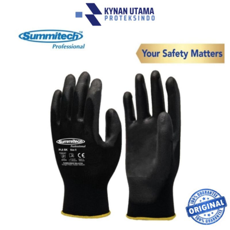 Jual Sarung Tangan Safety SUMMITECH PL6 BK Multi Purpose Gloves ...