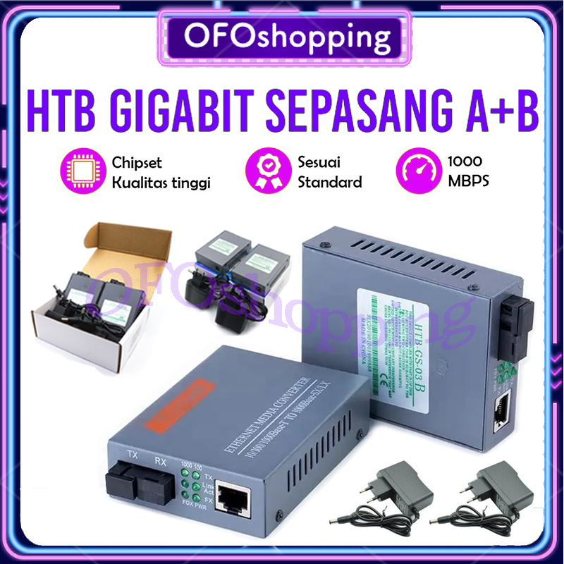 Jual Media Converter Gigabit HTB-GS-03 A+B HTB Gigabit Netlink HTBGS03 ...