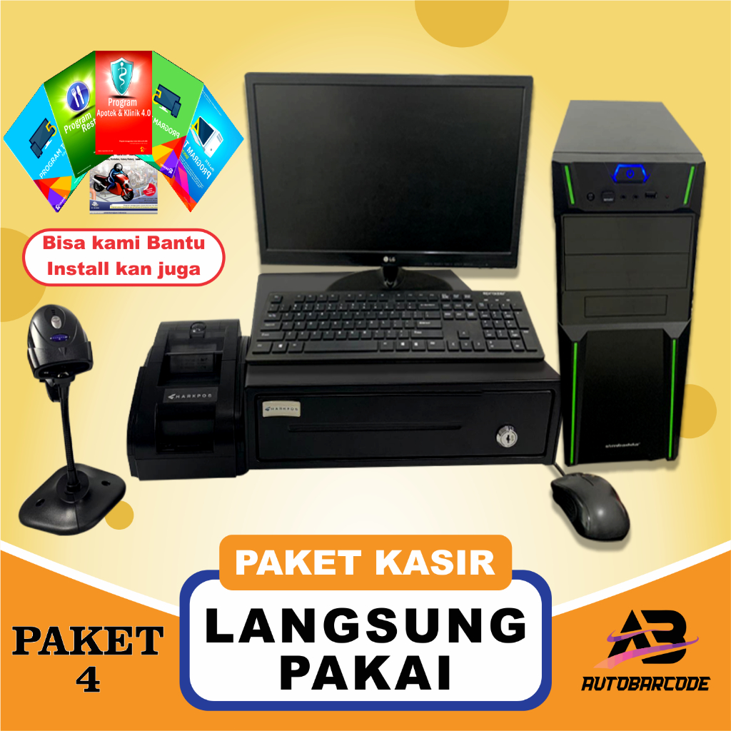 Jual ( PAKET 4 ) Paket Mesin Kasir Komputer Full Set Komplit Langsung ...