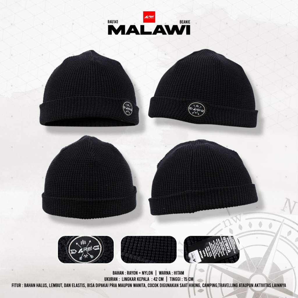 Jual Topi Kupluk Malawi Hitam Arei Outdoorgear | Shopee Indonesia