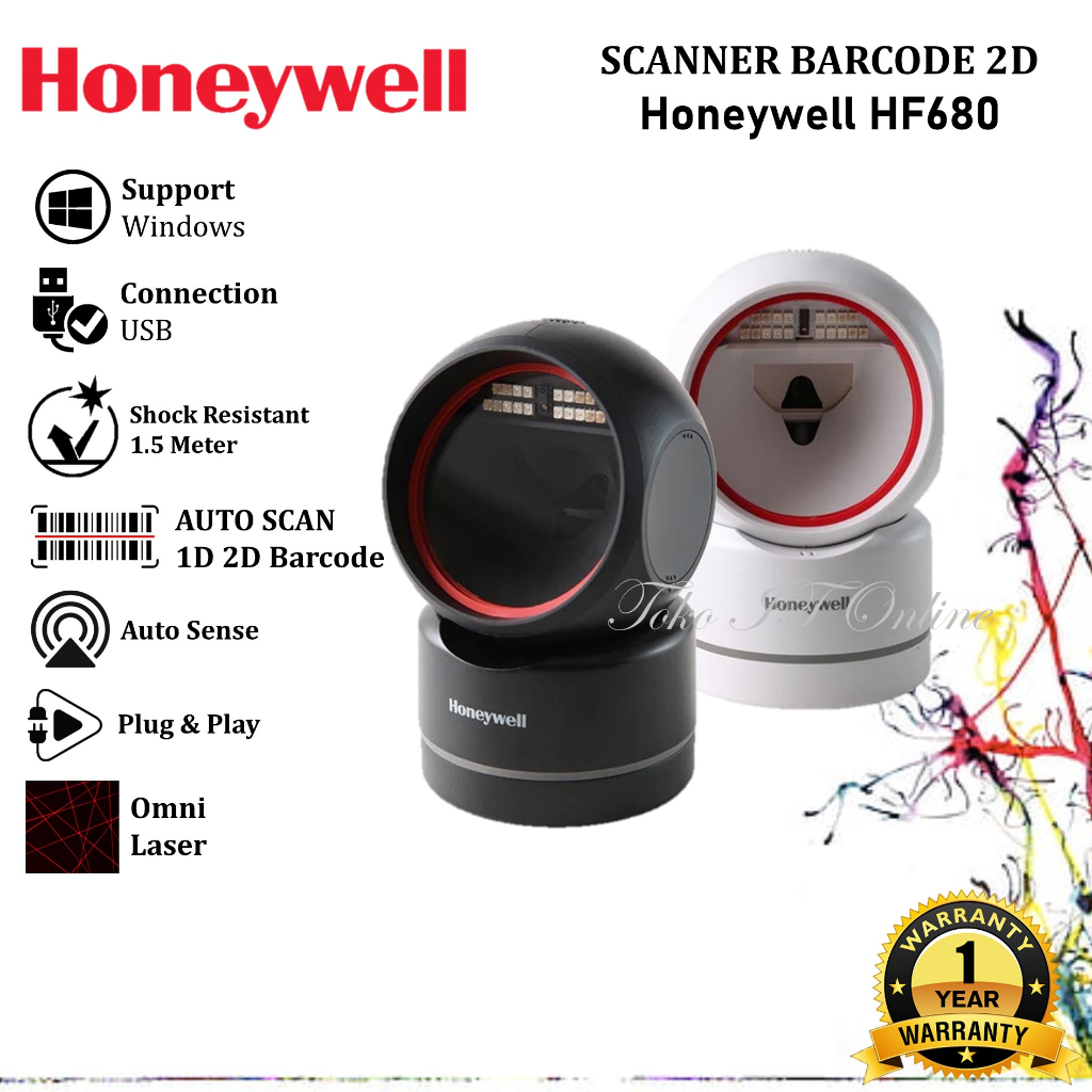 Jual Honeywell HF680 Scanner Barcode Omni 1D / 2D / QR Code Scan Layar