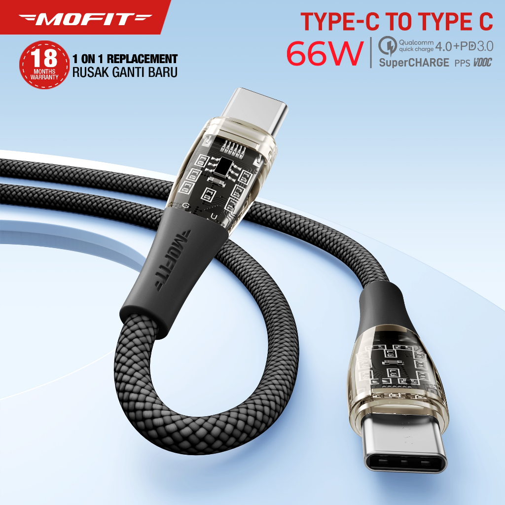 Jual MOFIT MC-160 Power Delivery (PD) 66W Cable Type C to Type C Quick ...
