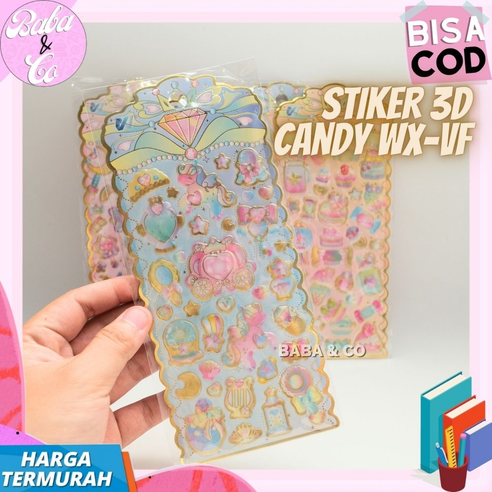 Jual STIKER 3D PERMEN CANDY WX-VF STICKER TIMBUL LUCU UNIK PERMEN IMUT ...