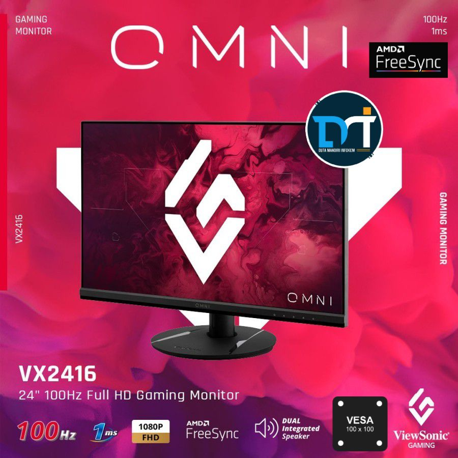 Jual Viewsonic VX2416 24" Inch FHD IPS 100Hz 1ms HDMI DP Speaker Monitor Shopee Indonesia