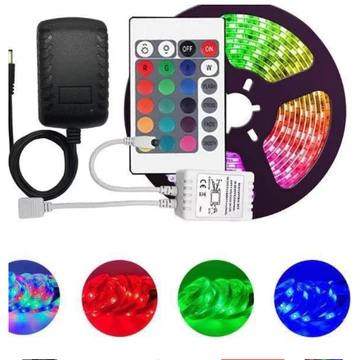 Paket Lampu Led Strip 5050 3528 2835 Rgb 5M 10M Ip44 Ip33 Rgb Remote Lampu Hias Warna Warni