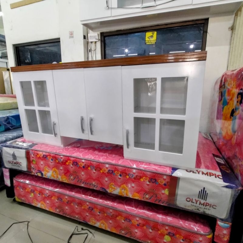 Jual kitchen set atas lemari dapur hidrolik 4 pintu kotak plus rak ...