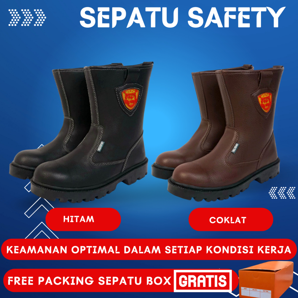 Jual Sepatu Safety Boots Kerja Bots Septi Pria Boot Proyek Kulit Joger Ujung Besi Ap Original