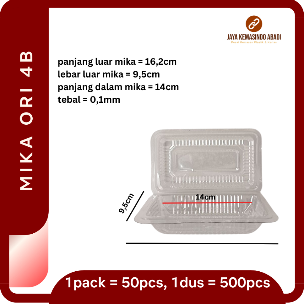 Jual Mika Kue 4B | Snack Bening Ukuran 4 B | Box Mika Risol | Box Snack ...