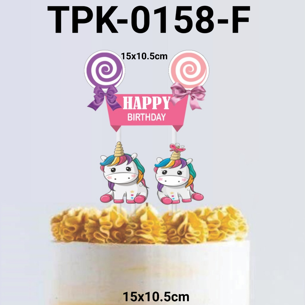 Jual Tpk Topper Kertas Hiasan Kue Cake Topper Kuda Poni Unicorn Tpk Yamama Baking