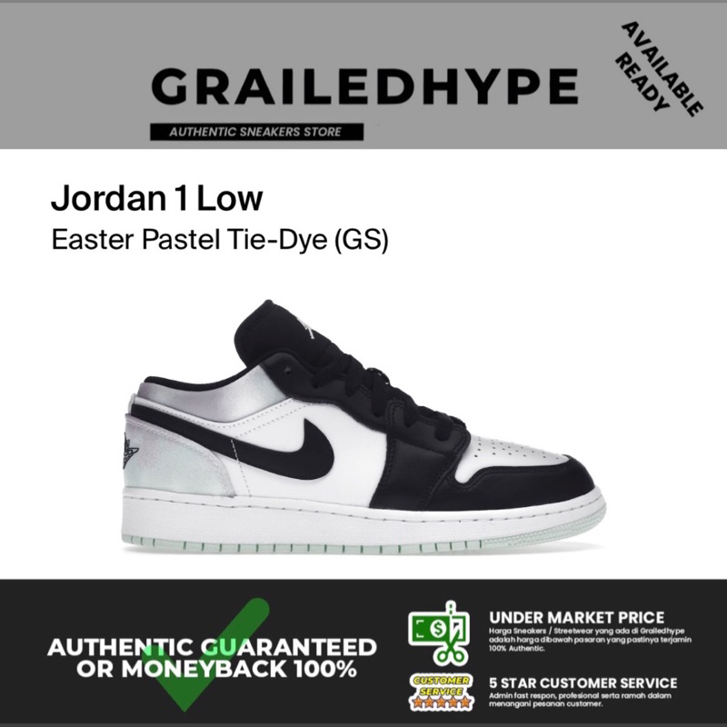 Jual Nike Air Jordan 1 Low SE Easter Pastel Tie Dye GS (100 Original
