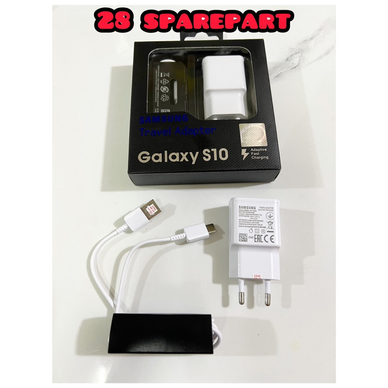 Jual CHARGER HP TRAVEL ADAPTER SAMSUNG GALAXY S10 KABEL DATA