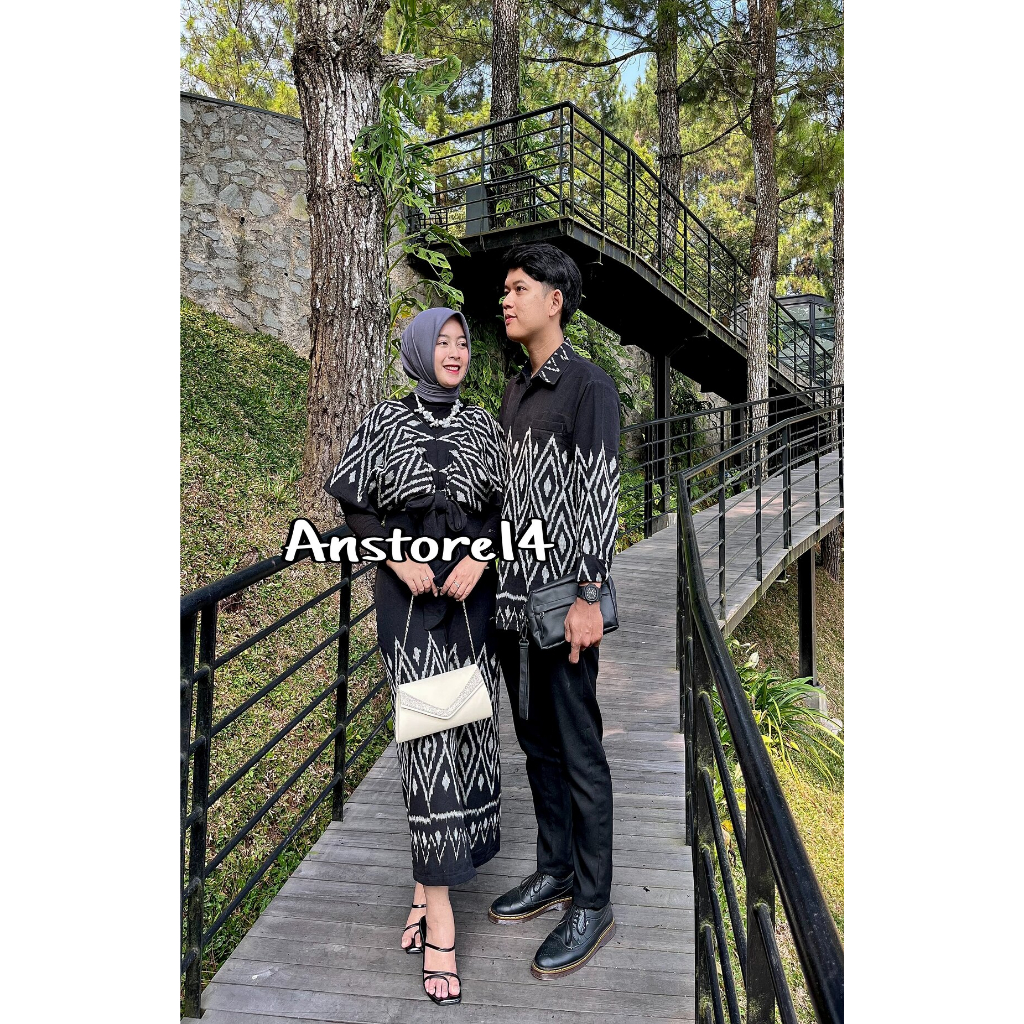 Jual ( READY STOCK ) Couple Tenun Baju Kondangan Raisa Dress Raven ...