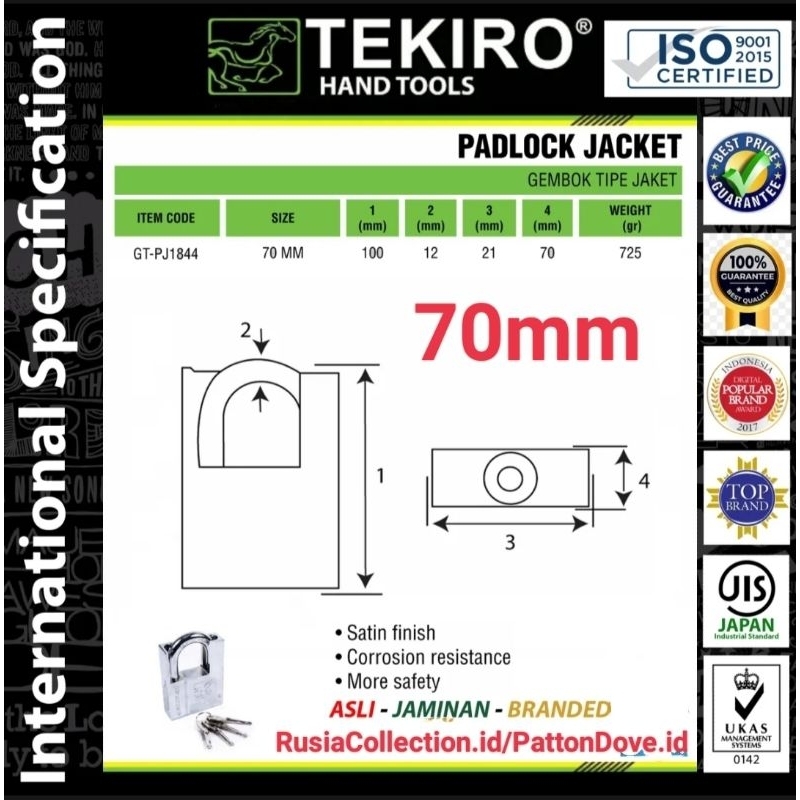 Jual Gembok Tekiro Jaket Original Pagar Rumah Padlock Jacket