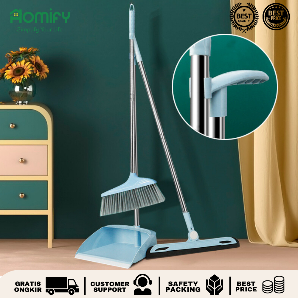 Jual Homify Sapu Set Alat Pembersih Lantai 3 In 1 Sapu Pengki Dan Wiper