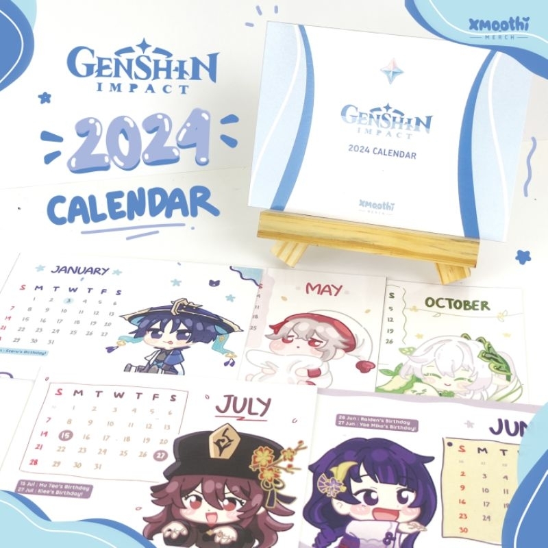 Jual GENSHIN IMPACT 2024 CALENDAR KALENDER GENSHIN IMPACT 2024 MINI