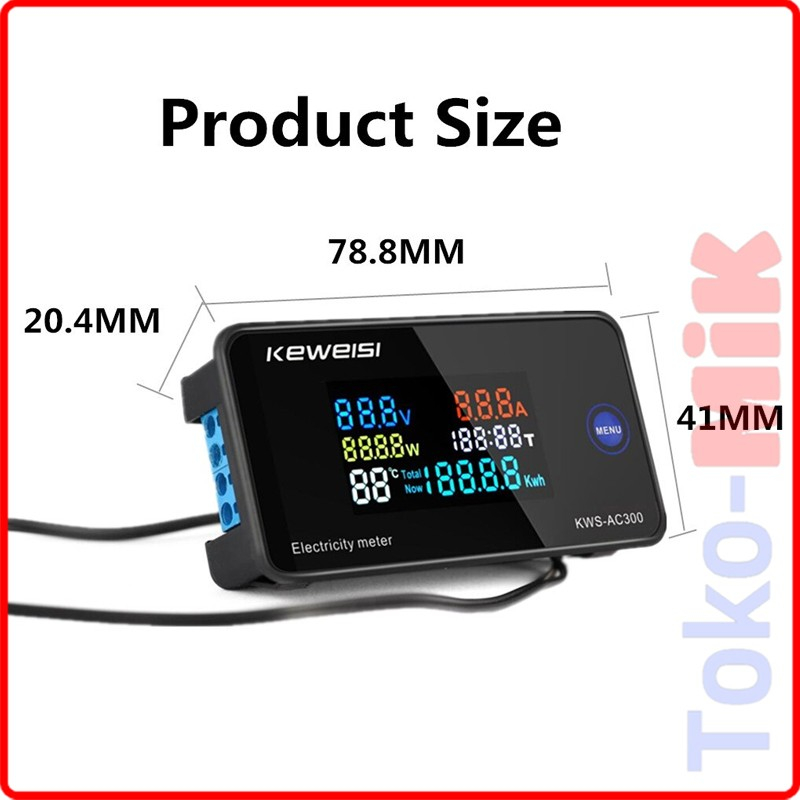 Jual KWS-AC300 Keweisi PLN Volt Current Power KWH Watt Meter 100A 50V ...