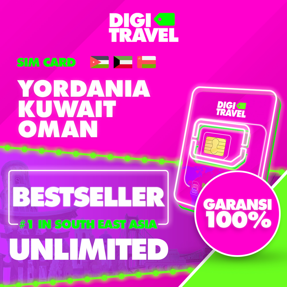 Jual DIGI TRAVEL Sim Card Jordan Kuwait Oman Unlimited Data