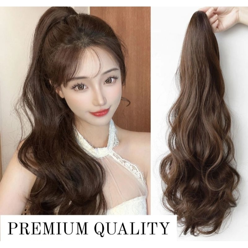 Jual RAMBUT PALSU HAIR CLIP EKSTENSION RAMBUT PONYTAIL KERITING CURLY