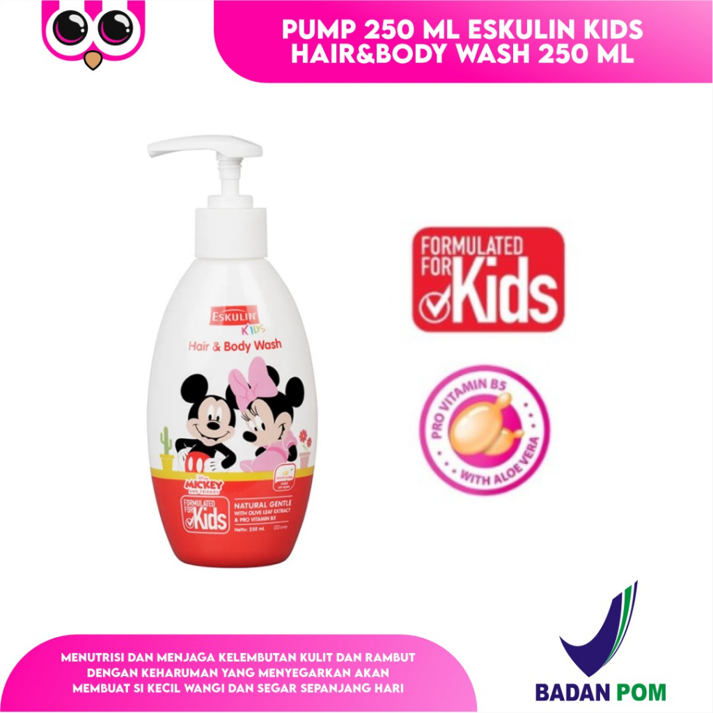 Jual PUMP 250 ML ESKULIN KIDS HAIR&BODY WASH 250 ML SHAMPOO DAN SABUN ...