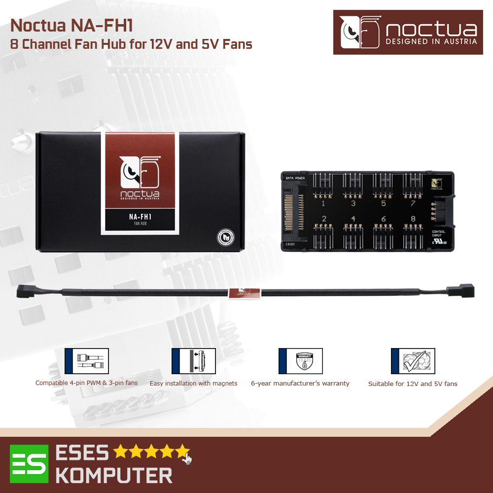 Jual Noctua NAFH1 8Port Fan Hub for 12V and 5V Fans with Protections
