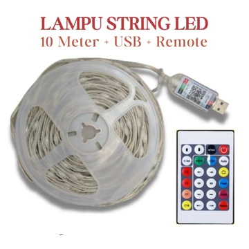 Lampu String Light Led 10 Meter Usb Remote Lampu Hias Dekorasi Rgb Led