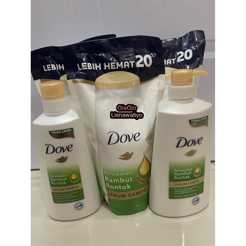 Jual Dove shampoo perawatan rambut rontok 430ml 680ml 900ml Shopee