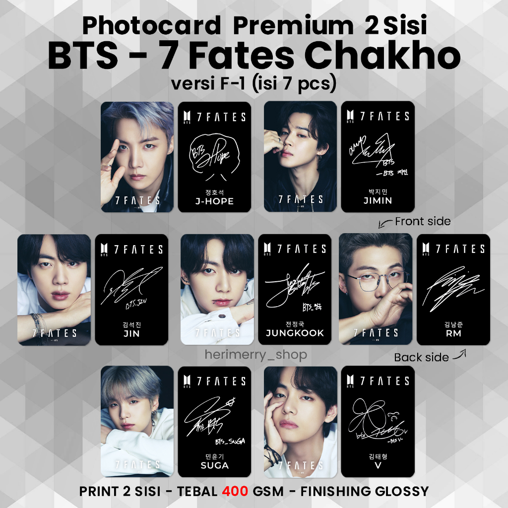 Jual Isi Pcs Photocard Bts Fates Chakho Potocard Premium Sisi Kartu Kpop Merch