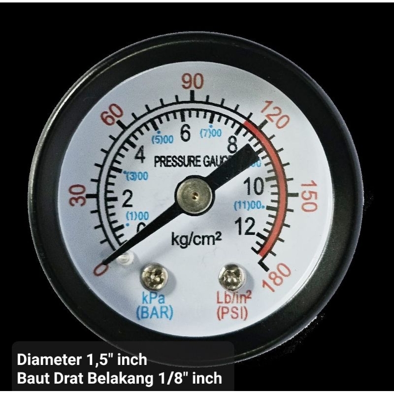 Jual Manometer Meteran Tekanan Angin Kompresor Pressure Gauge Drat ...
