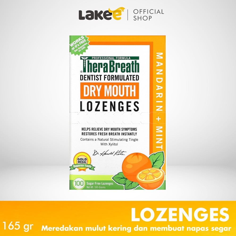 Jual TheraBreath Dry Mouth Lozenges Sugar Free Mandarin Mint Dentist