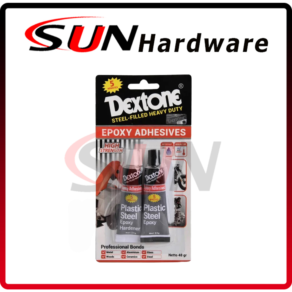 Jual Lem Dextone Campur 5 Menit 48 Gram Besi Plastik Fiber Keramik