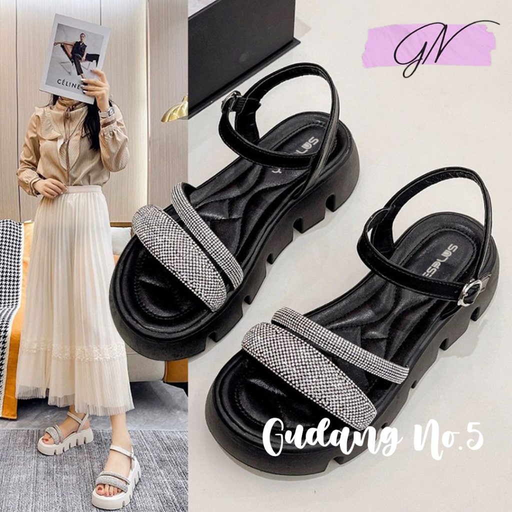 Jual Gn A Sandal Selop Jelly Sandal Wedges Tali Dua Wanita Dengan