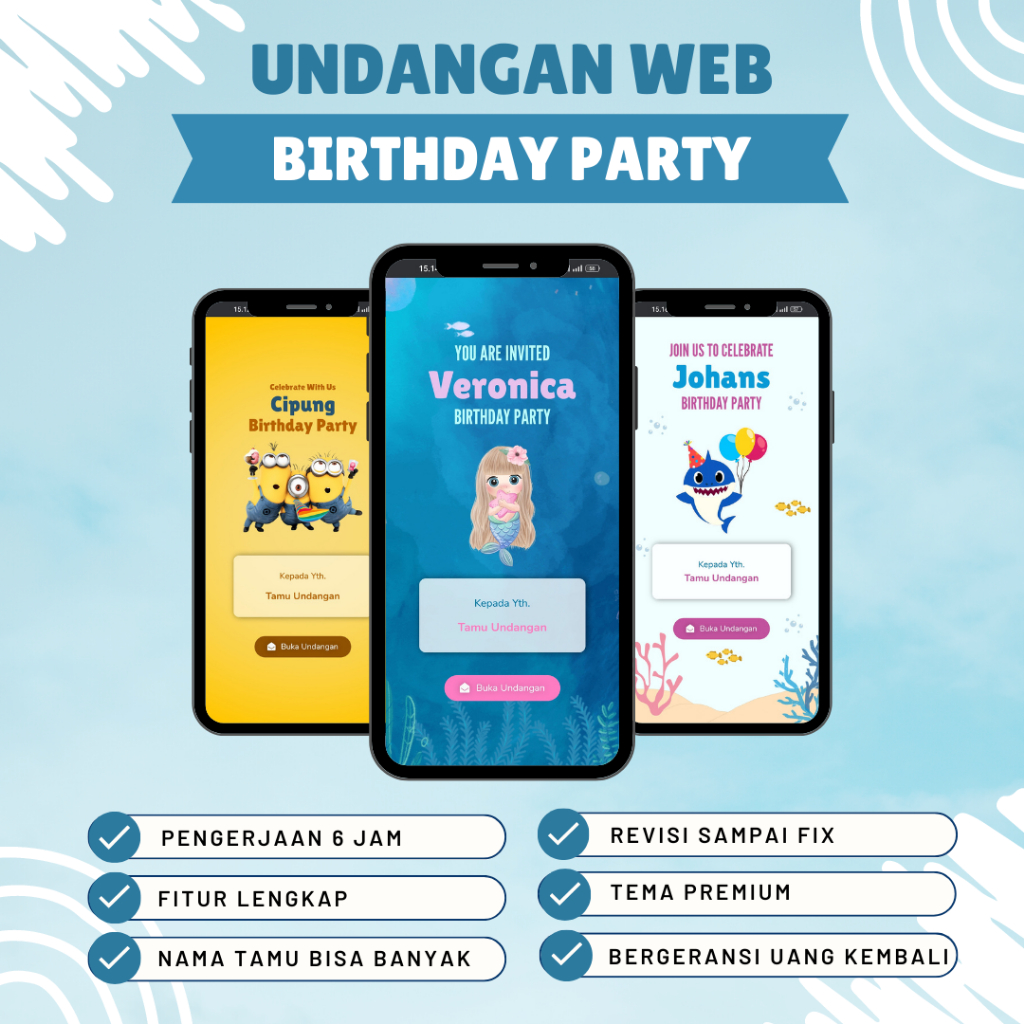 Jual Undangan Digital Link WEB Ulang Tahun / Ultah / Birthday | Shopee ...