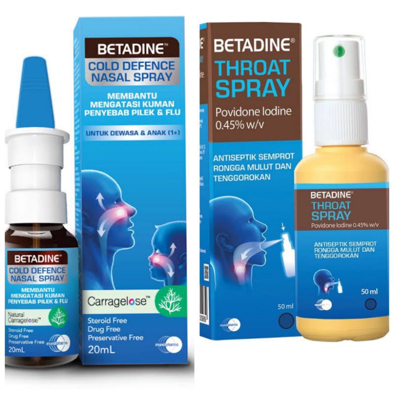 Jual Betadine Nasal Betadine Throat Spray Cold Defence Nasal Spray 20 Ml Dewasa Dan Anak