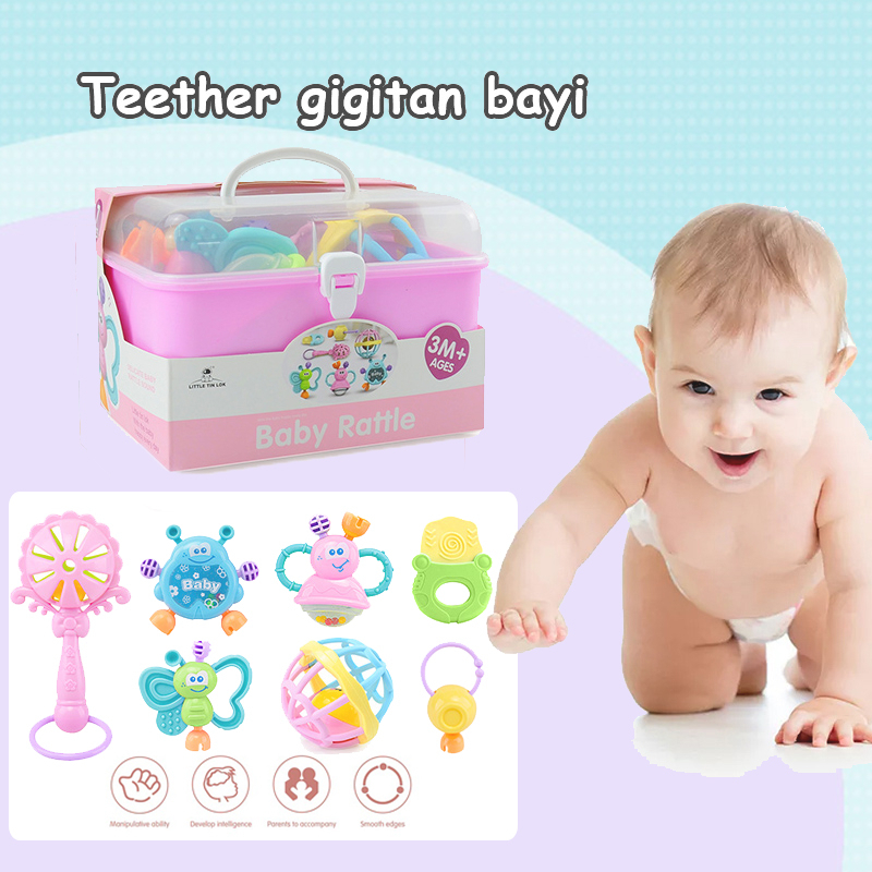 Jual NovaKu Baby Teether Rattle Teething Kit Bayi Gigitan Bayi Bpa Free