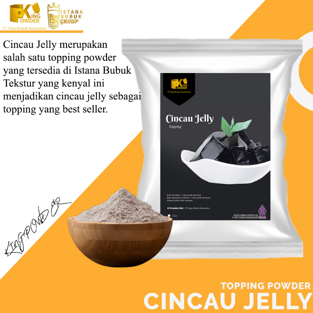 Jual Topping Powder Cincau Jelly, Bubuk cincau hitam 1kg/Bubuk Topping ...