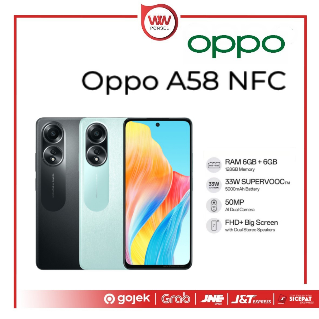 Jual Hp Oppo A58 NFC Ram 6GB Internal 128GB Garansi Resmi | Shopee ...