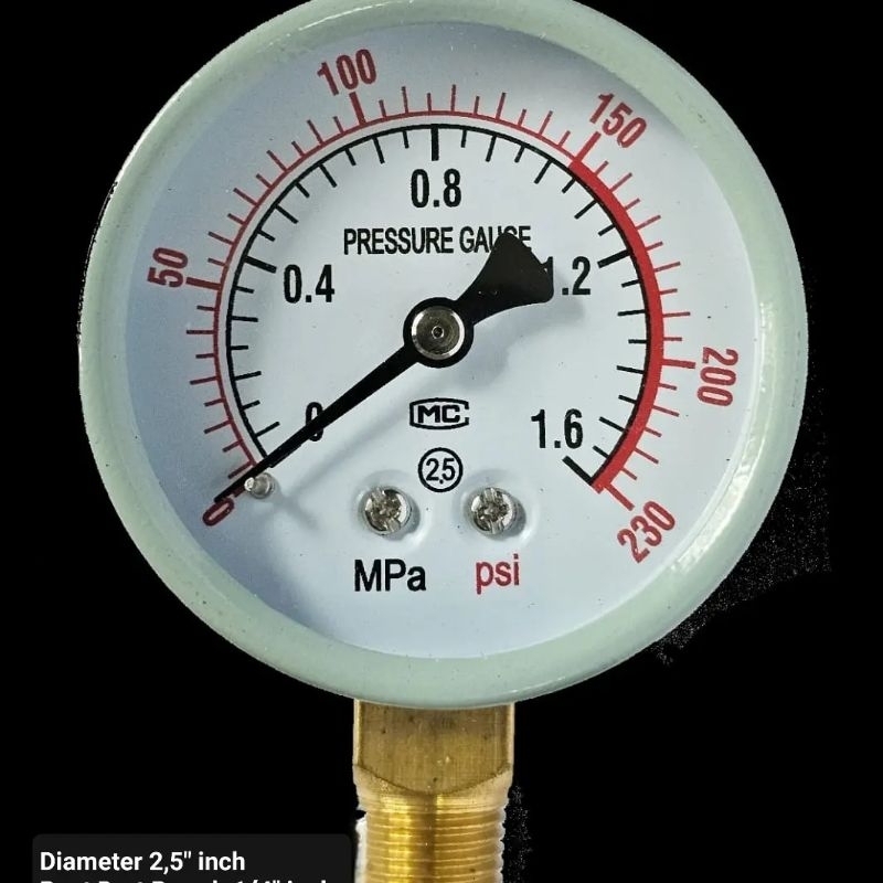 Jual Manometer Meteran Tekanan Angin Kompresor Pressure Gauge Drat ...