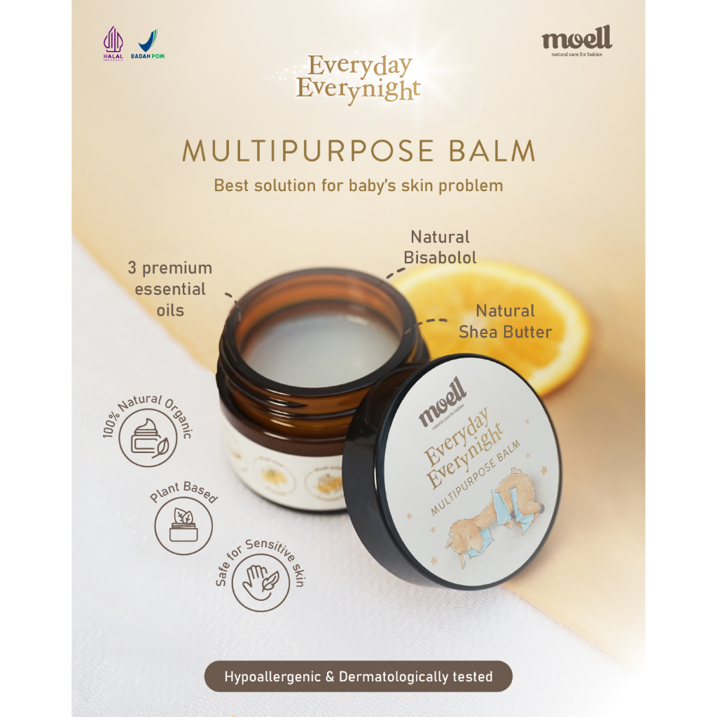 Jual Moell Everyday Everynight Multipurpose Balm 30gr / Balm Bayi Anti ...
