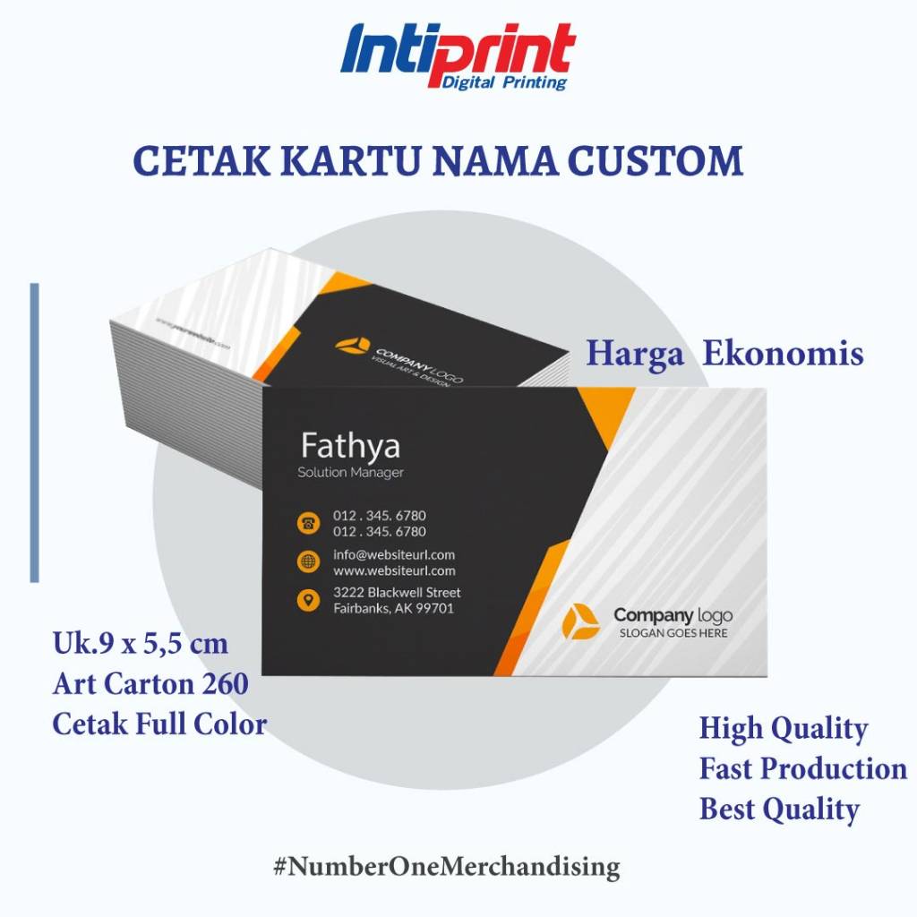 Jual CETAK KARTU NAMA CUSTOM EKONOMIS MURAH - KARTU NAMA AC 260gsm ...