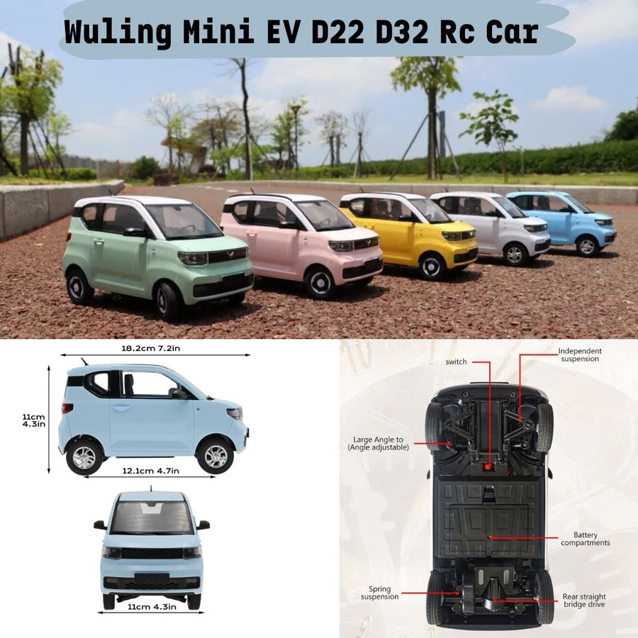 Jual WPL D22 D32 RC Wuling Mini EV 1/16 4CH Mobil Remote Control Drift ...
