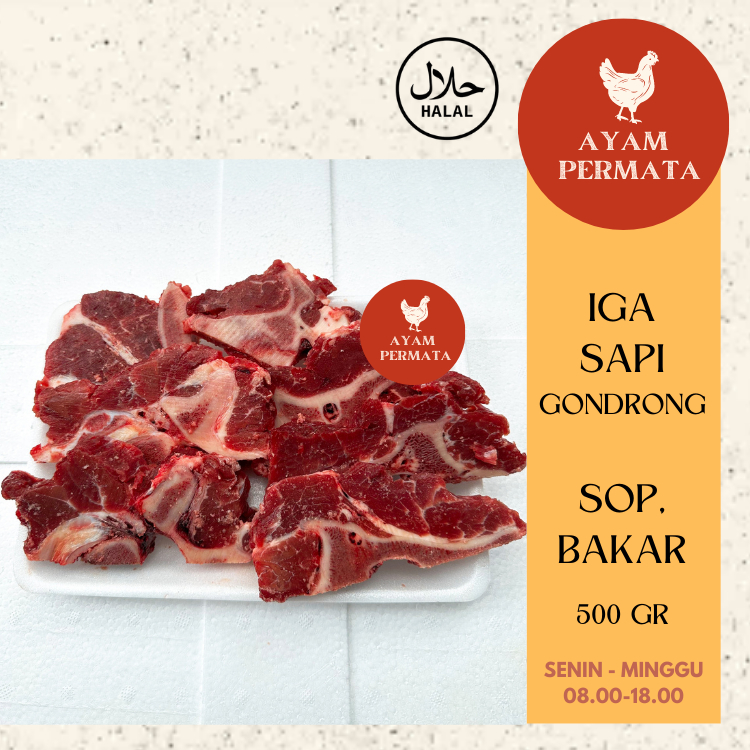 Jual Iga Sapi Daging Segar Tebal 500gr Minim Lemak Sop Bakar